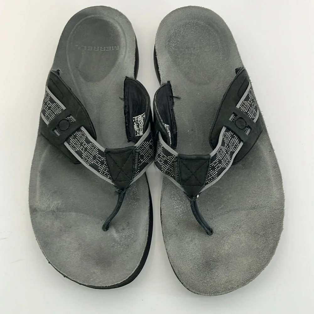 Merrell Rosarita Black & Gray Flip Flop Sandals - Men’s Size 13